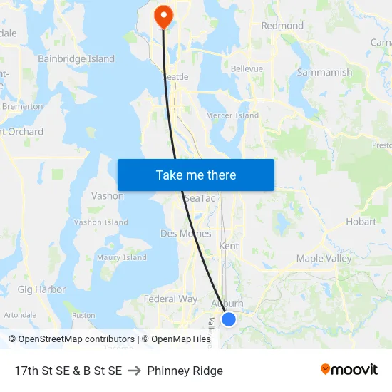 17th St SE & B St SE to Phinney Ridge map