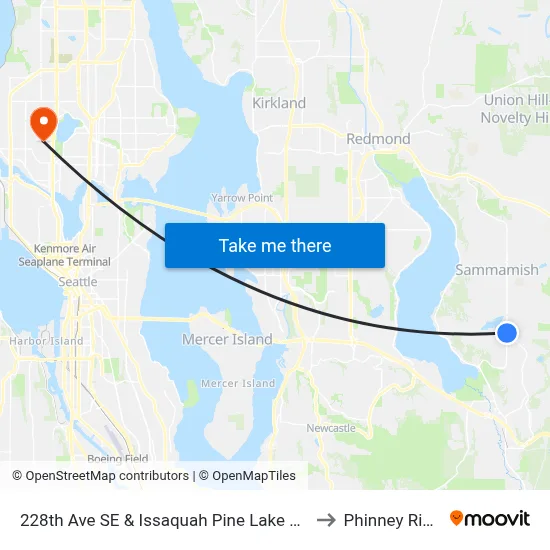 228th Ave SE & Issaquah Pine Lake Rd SE to Phinney Ridge map