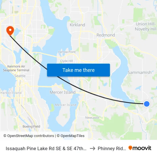 Issaquah Pine Lake Rd SE & SE 47th Way to Phinney Ridge map