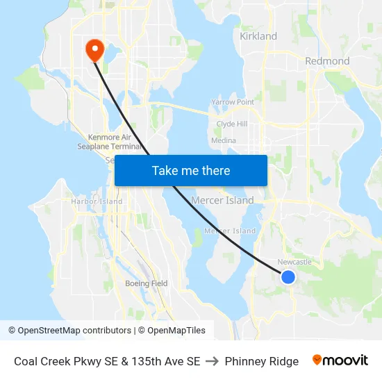 Coal Creek Pkwy SE & 135th Ave SE to Phinney Ridge map