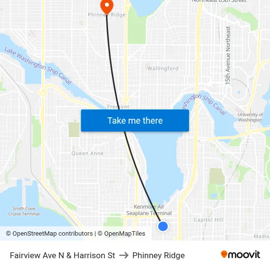 Fairview Ave N & Harrison St to Phinney Ridge map