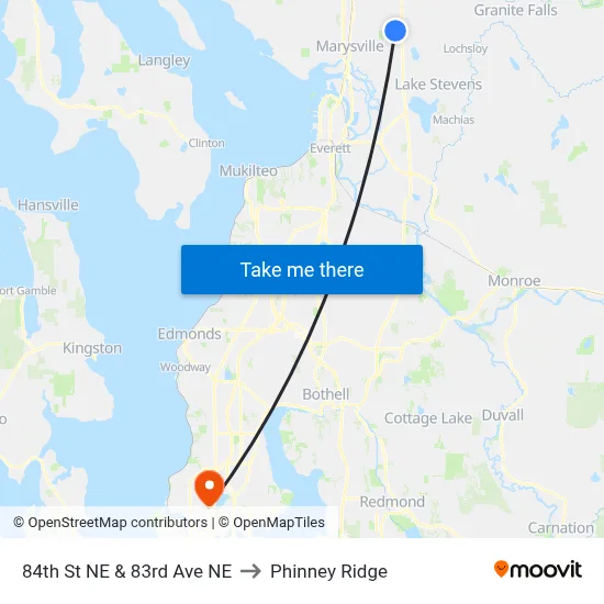 84th St NE & 83rd Ave NE to Phinney Ridge map
