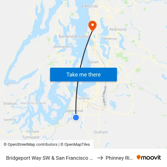 Bridgeport Way SW & San Francisco Ave SW to Phinney Ridge map