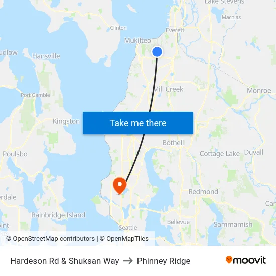 Hardeson Rd & Shuksan Way to Phinney Ridge map