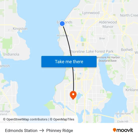 Edmonds Station to Phinney Ridge map