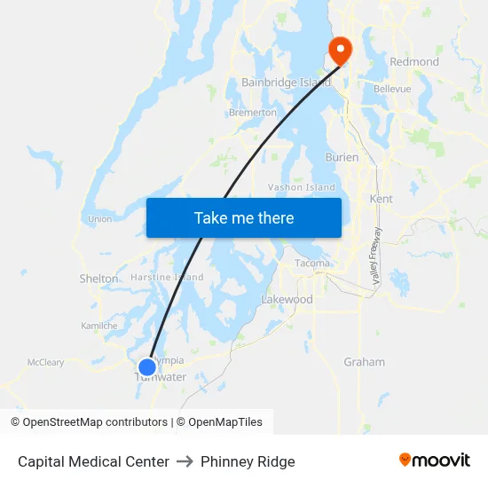 Capital Medical Center to Phinney Ridge map