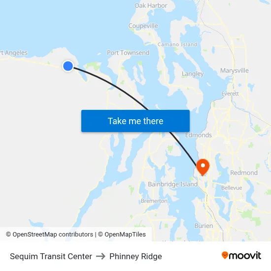 Sequim Transit Center to Phinney Ridge map