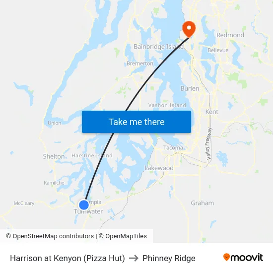Harrison at Kenyon (Pizza Hut) to Phinney Ridge map