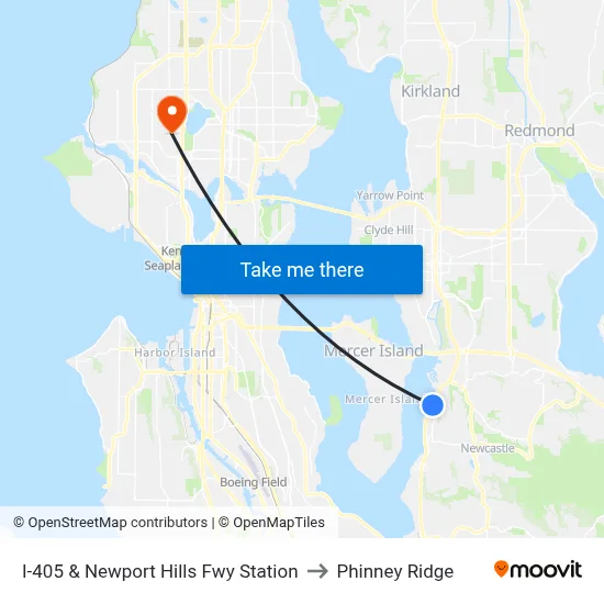 I-405 & Newport Hills Fwy Station to Phinney Ridge map