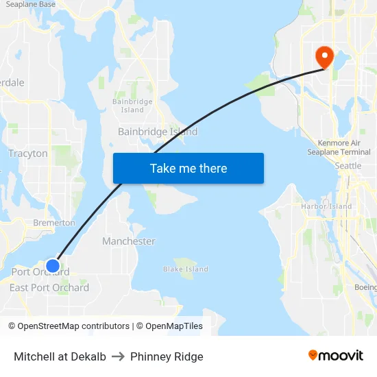 Mitchell at Dekalb to Phinney Ridge map