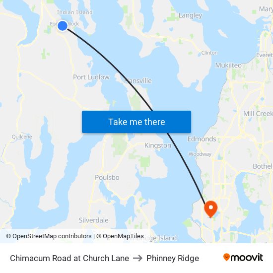 Chimacum Road at Church Lane to Phinney Ridge map