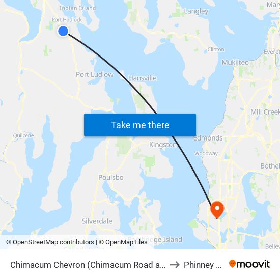 Chimacum Chevron (Chimacum Road at Highway 19) to Phinney Ridge map