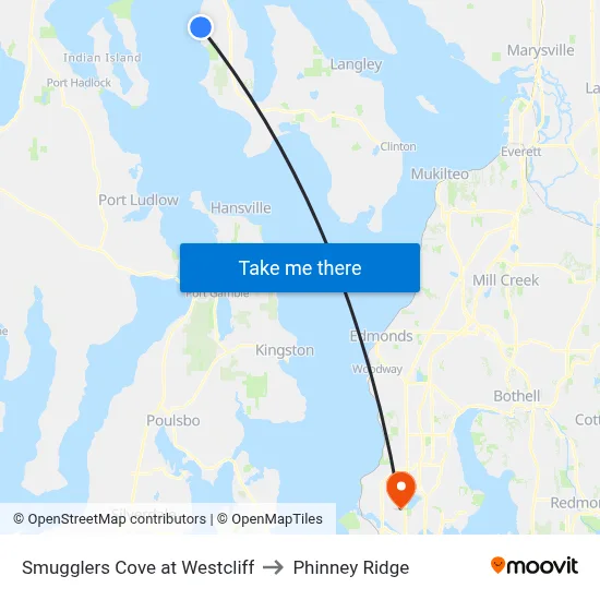 Smugglers Cove at Westcliff to Phinney Ridge map