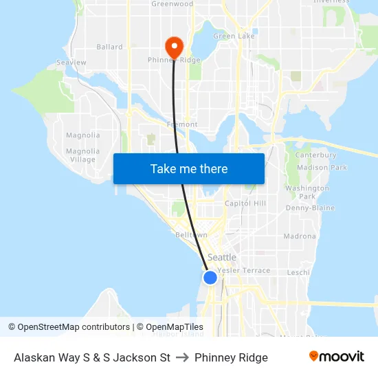 Alaskan Way S & S Jackson St to Phinney Ridge map