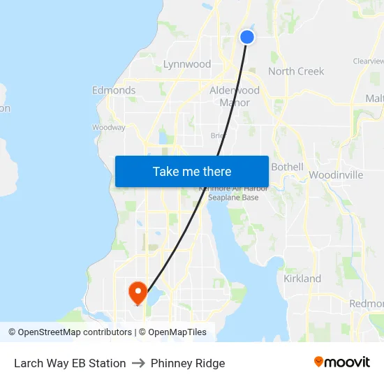 Larch Way EB Station to Phinney Ridge map