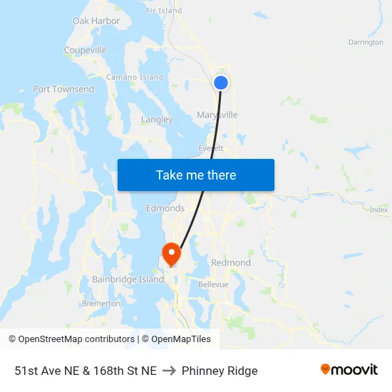 51st Ave NE & 168th St NE to Phinney Ridge map