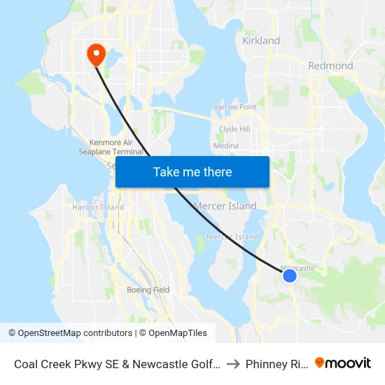 Coal Creek Pkwy SE & Newcastle Golf Club Rd to Phinney Ridge map