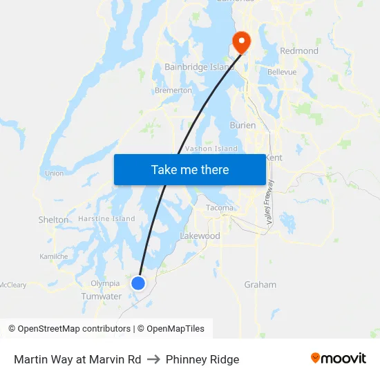 Martin Way at Marvin Rd to Phinney Ridge map
