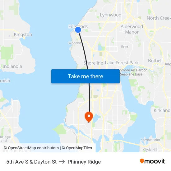 5th Ave S & Dayton St to Phinney Ridge map