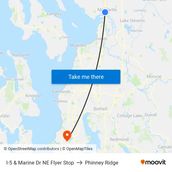I-5 & Marine Dr NE Flyer Stop to Phinney Ridge map