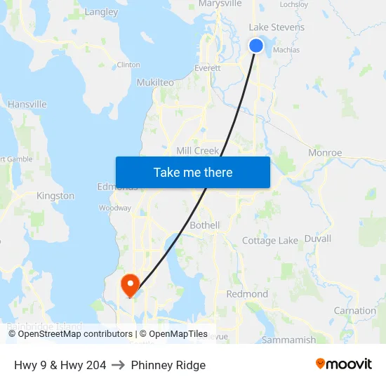 Hwy 9 & Hwy 204 to Phinney Ridge map