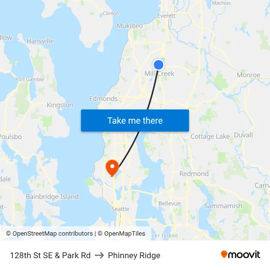 128th St SE & Park Rd to Phinney Ridge map
