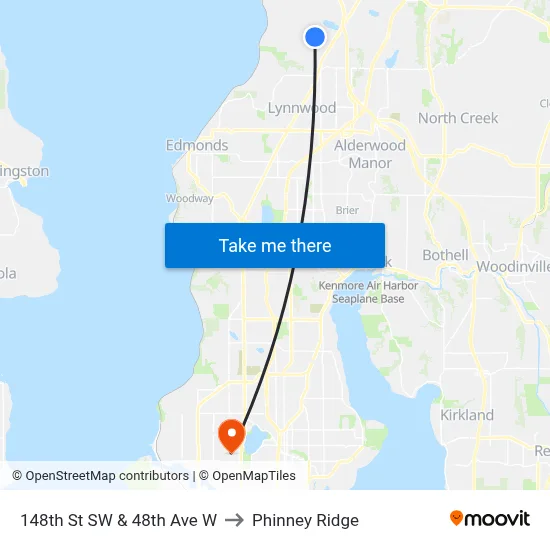 148th St SW & 48th Ave W to Phinney Ridge map