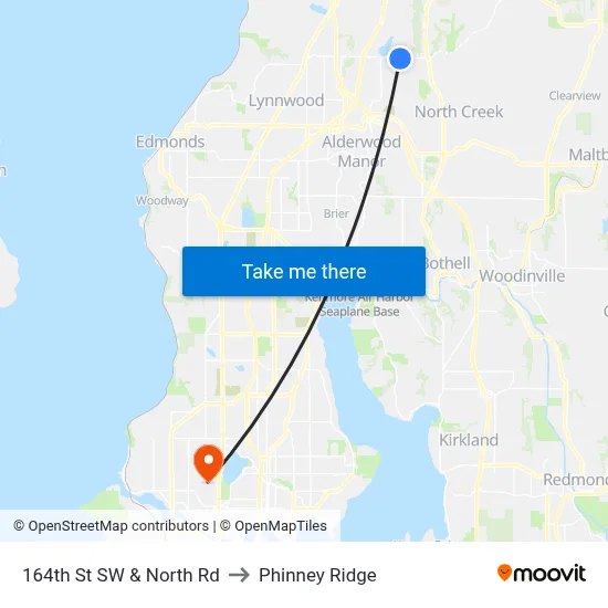 164th St SW & North Rd to Phinney Ridge map