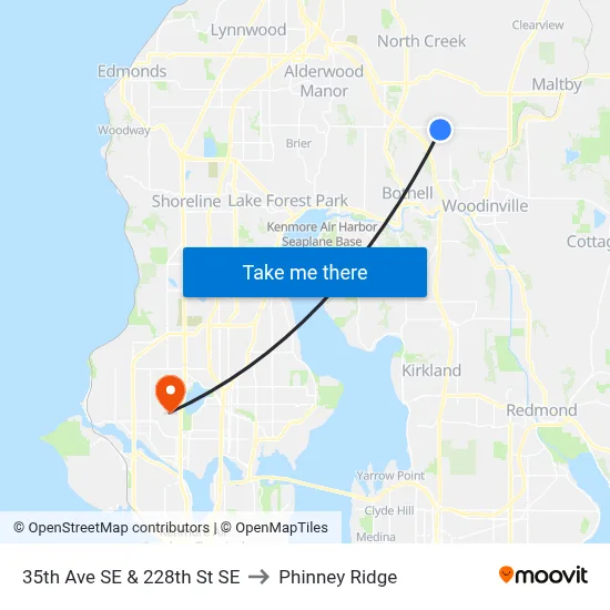 35th Ave SE & 228th St SE to Phinney Ridge map