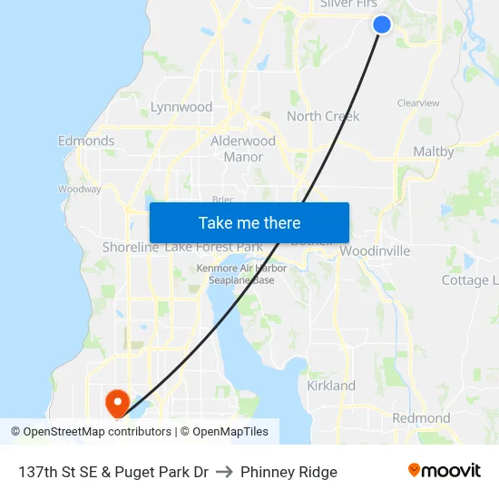 137th St SE & Puget Park Dr to Phinney Ridge map