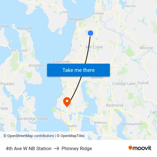 4th Ave W NB Station to Phinney Ridge map