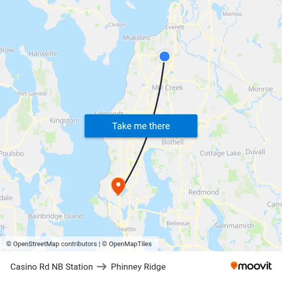 Casino Rd NB Station to Phinney Ridge map