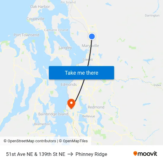 51st Ave NE & 139th St NE to Phinney Ridge map