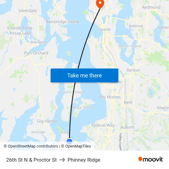 26th St N & Proctor St to Phinney Ridge map