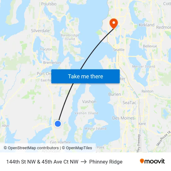 144th St NW & 45th Ave Ct NW to Phinney Ridge map