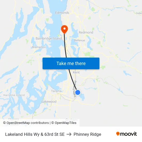 Lakeland Hills Wy & 63rd St SE to Phinney Ridge map