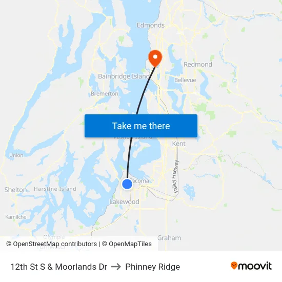 12th St S & Moorlands Dr to Phinney Ridge map