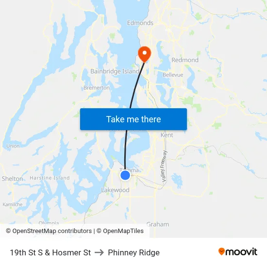 19th St S & Hosmer St to Phinney Ridge map