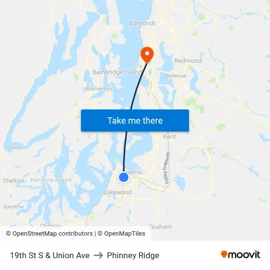 19th St S & Union Ave to Phinney Ridge map