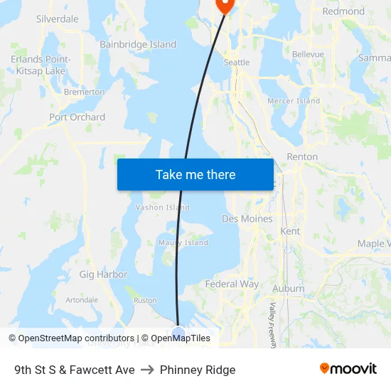 9th St S & Fawcett Ave to Phinney Ridge map