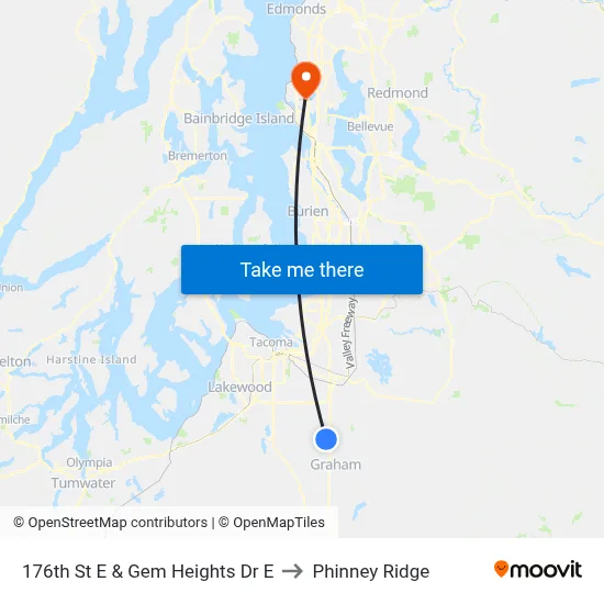 176th St E & Gem Heights Dr E to Phinney Ridge map