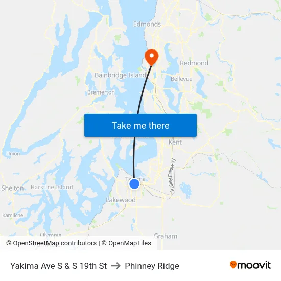 Yakima Ave S & S 19th St to Phinney Ridge map