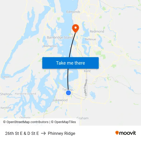 26th St E & D St E to Phinney Ridge map