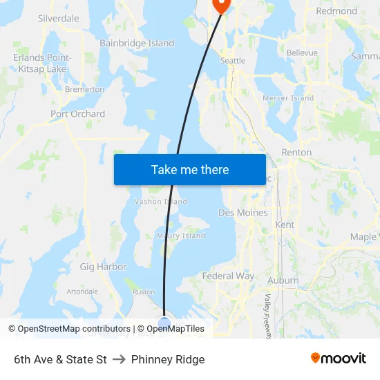 6th Ave & State St to Phinney Ridge map