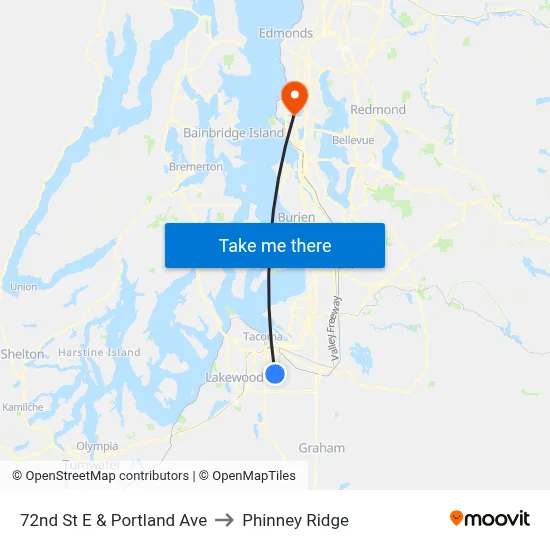 72nd St E & Portland Ave to Phinney Ridge map