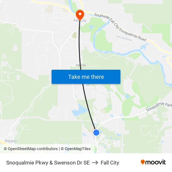 Snoqualmie Pkwy & Swenson Dr SE to Fall City map