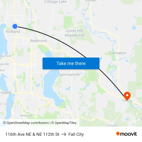 116th Ave NE & NE 112th St to Fall City map