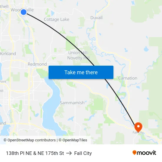 138th Pl NE & NE 175th St to Fall City map