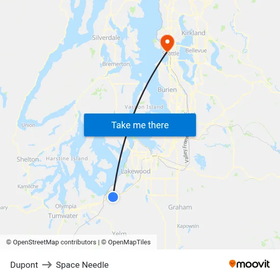 Dupont to Space Needle map