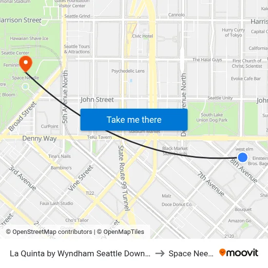 La Quinta by Wyndham Seattle Downtown to Space Needle map